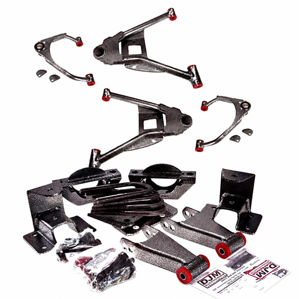 2015-2018 Silverado/Sierra with Aluminum Steering Knuckle Complete 3inch Front/ 4 inch Rear Lowering Kit — DJM Suspension DJM2515-3/4