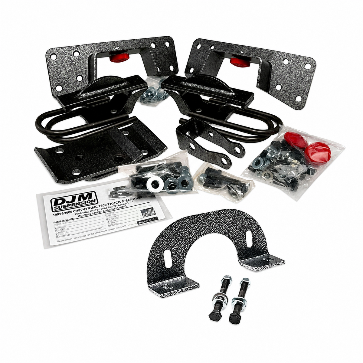 1999-2006 Chevy/GMC Silverado/Sierra 6inch Rear Lowering Kit (for trucks with OEM 2 piece drive shaft) — DJM Suspension FK2599-6X
