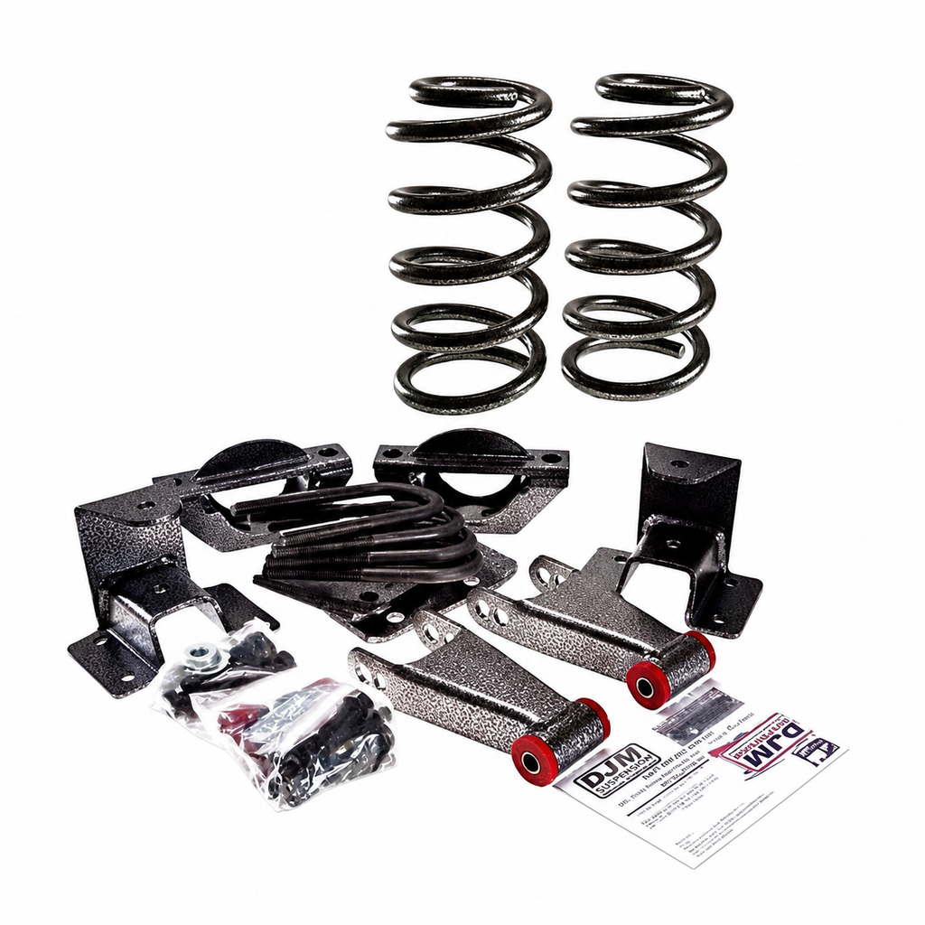 2007-2015 Chevy/GMC Silverado/Sierra 2inch front/ 4 inch rear Lowering Kit (Shocks Included) — DJM Suspension DJM2510-2/4