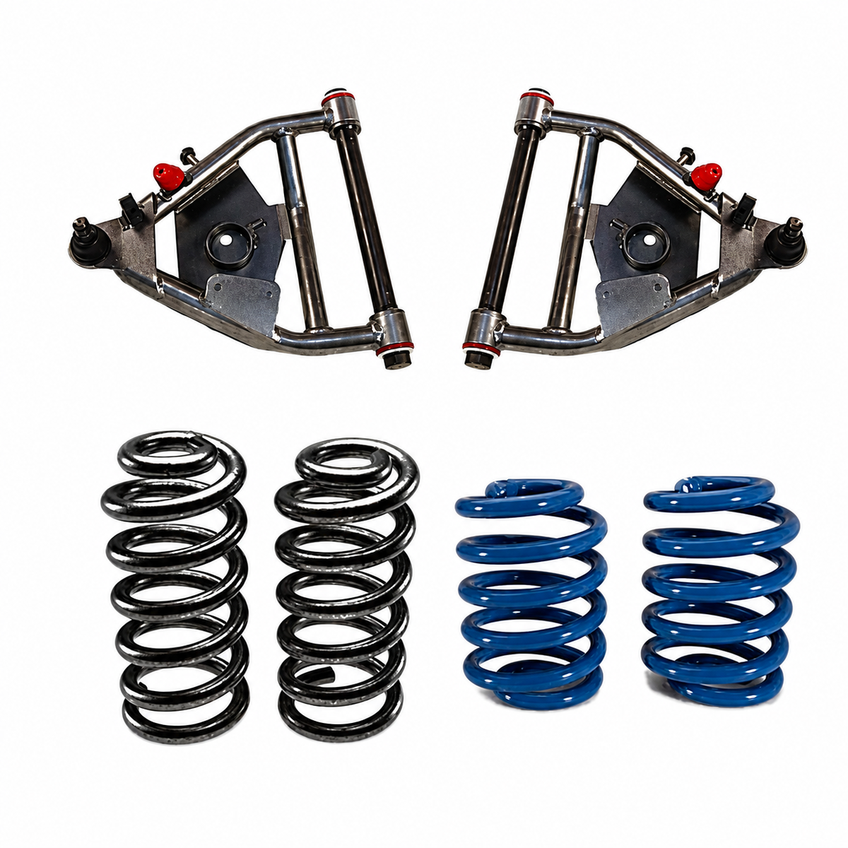 1963-1972 C10 with Coil Spring Rear & Drum Brakes 5 inch Front / 5 inch Rear Lowering Kit (Shocks Included) — DJM Suspension DJM2355-5/5