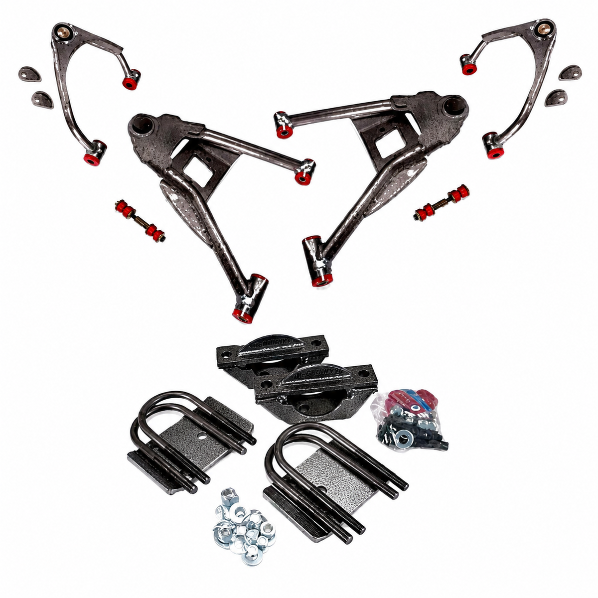 2015-2018 Silverado/Sierra Complete 4 inch Front / 7 inch Rear Lowering Kit (Shocks Included) — DJM Suspension DJM2515-4/7