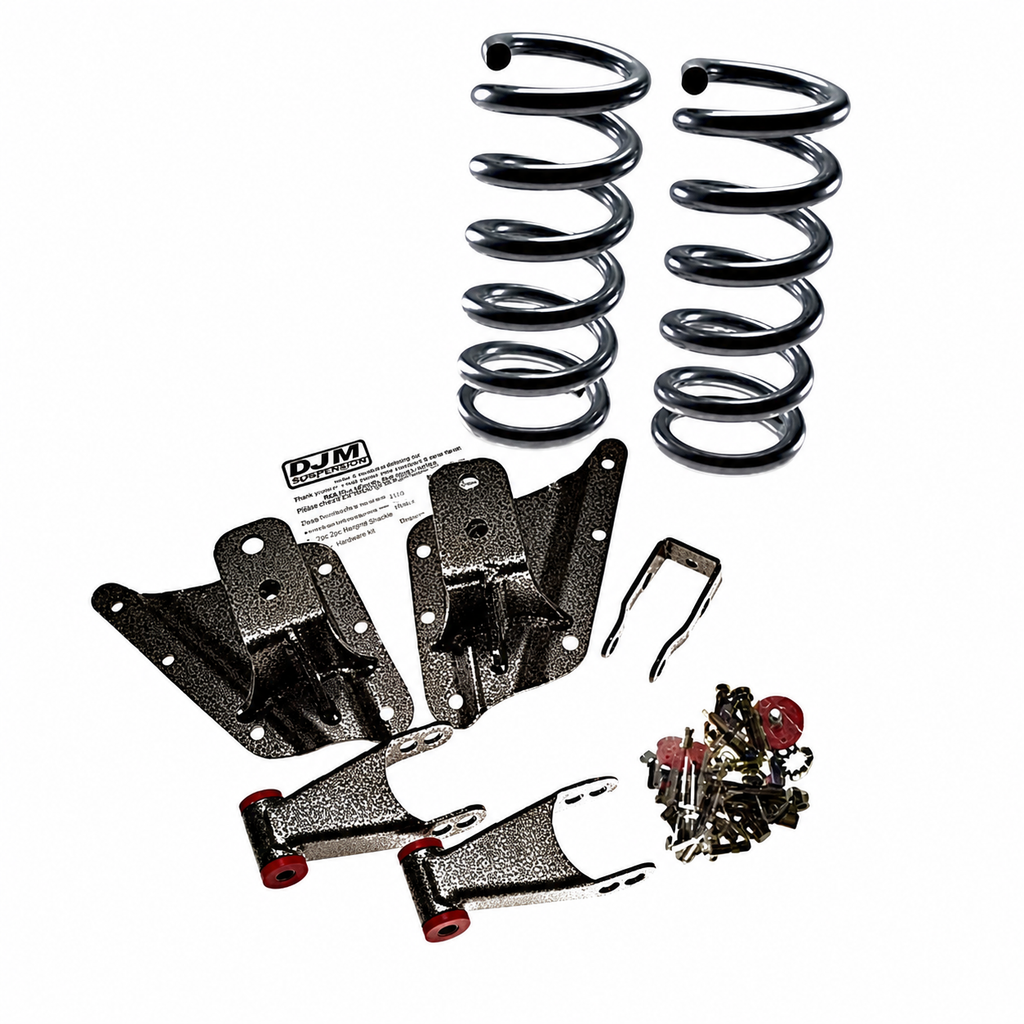 2002 – 2006 Chevy Silverado / Sierra 2 Inch Springs 4 Inch Rear Leaf Spring Hanger & Shackle Kit LONG BED ONLY (Shocks Included) — DJM Suspension DJMEH2504-2/4S
