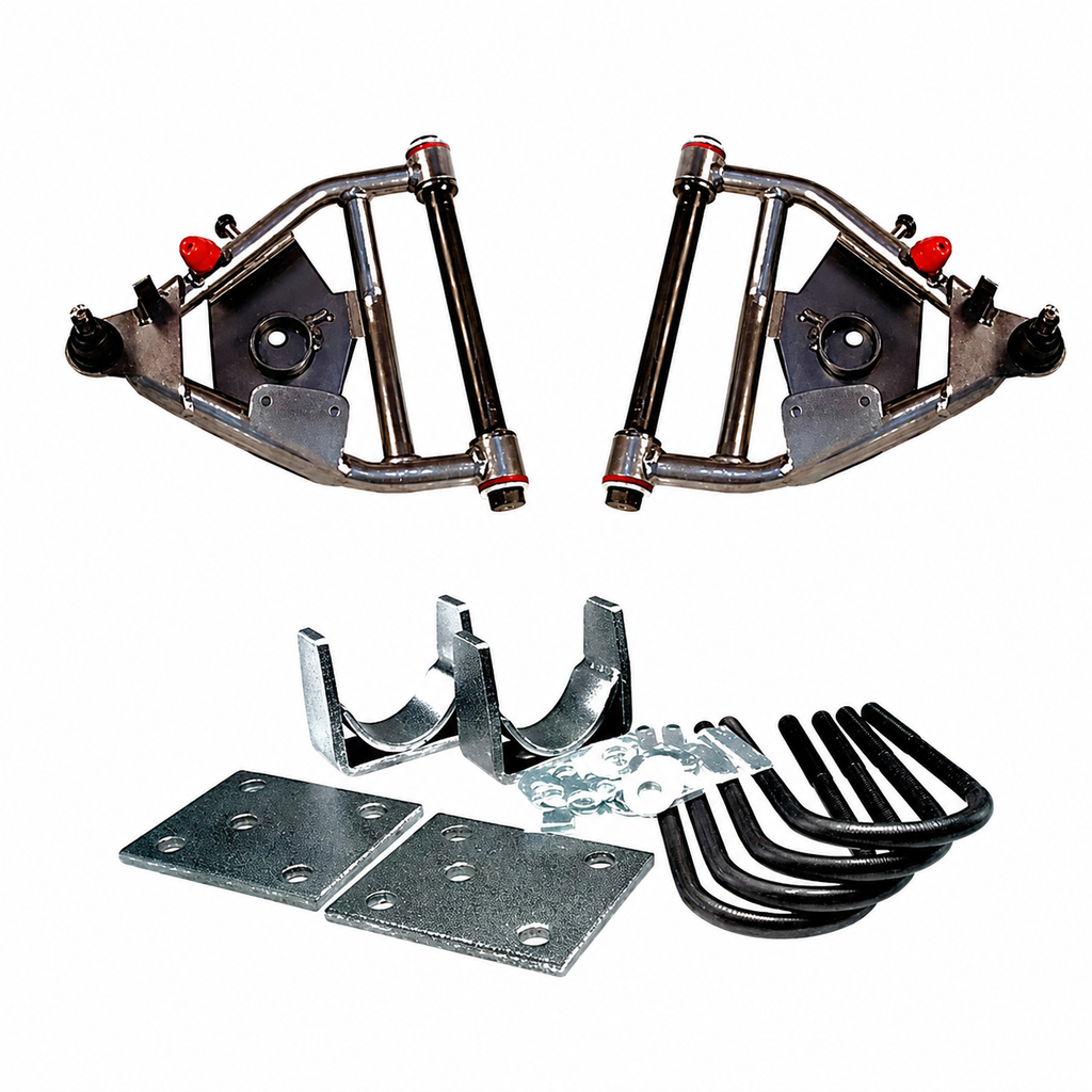 1968-1972 C10 w/2.25 inch Rear Leaf Spring & Drum Brakes 3 inch Front / 5 inch Rear Complete Lowering Kit (Shocks Included) — DJM Suspension DJM1055-3/5 (drum brakes)