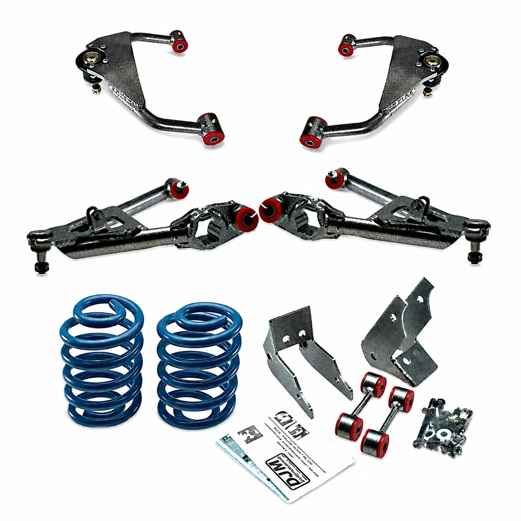 2001 – 2006 Avalanche/Suburban 3 inch front/ 5inch Rear Lowering Kit with Upper Control Arms (Shocks Included) — DJM Suspension DJM2000-3/5+