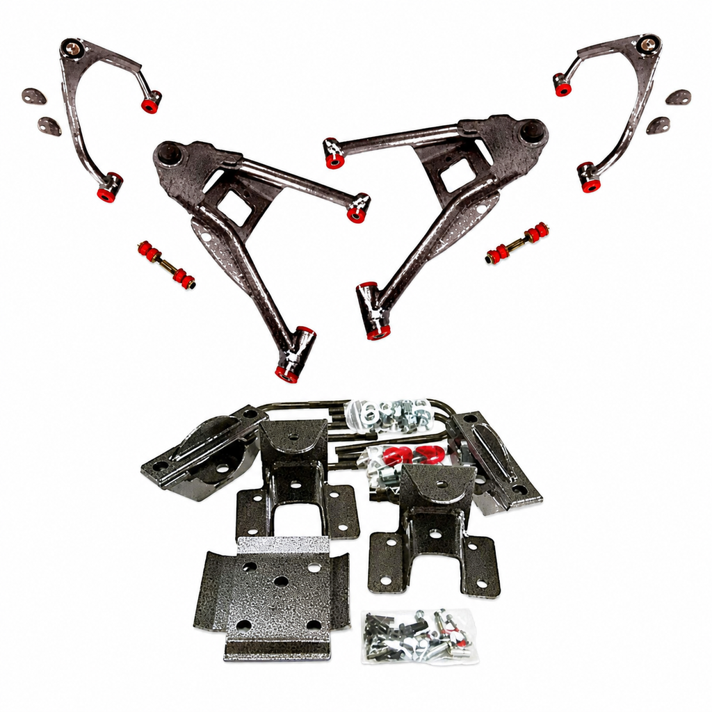 2015-2018 Silverado/Sierra Complete 4 inch Front / 6 inch Rear Lowering Kit (Shocks Included) — DJM Suspension DJM2515-4/6