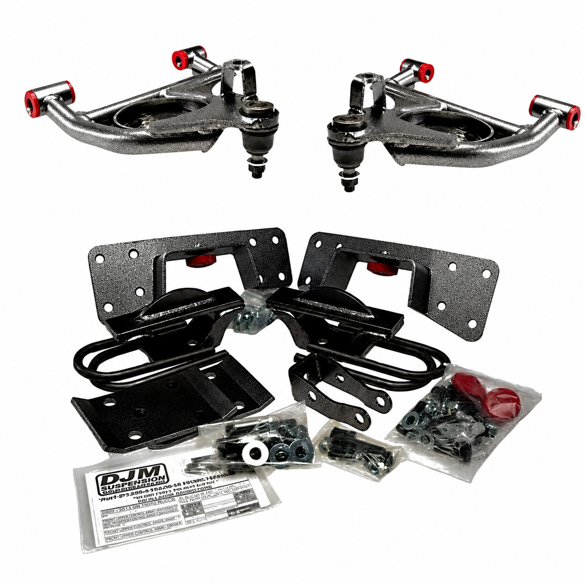 2003-2006 (2007 Classic) Silverado/Sierra Crew Cab Complete 4 inch Front/ 6 inch Rear Lowering Kit (Shocks Included) — DJM Suspension DJM2999-4/6