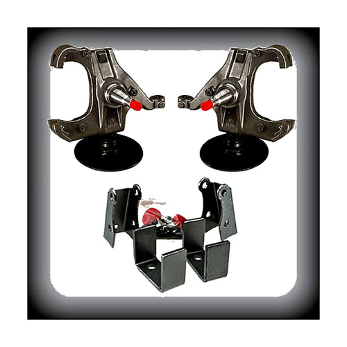 1973-1987 C10 3 inch Front / 5 inch Rear Complete Lowering Kit (Spindle with 1″ rotor) (Shocks Included) — DJM Suspension DJM2045L-3/5 (1″ rotor)