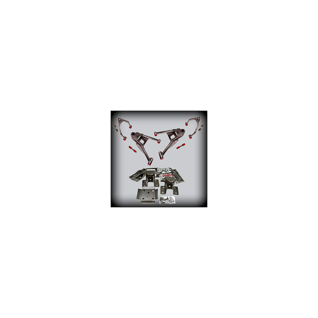 2007-2015 Chevy Silverado 4 inch Front / 6 inch Rear Complete Lowering Kit (Cast Iron Steering Knuckle) (Shocks Included) — DJM Suspension DJM2507-4/6