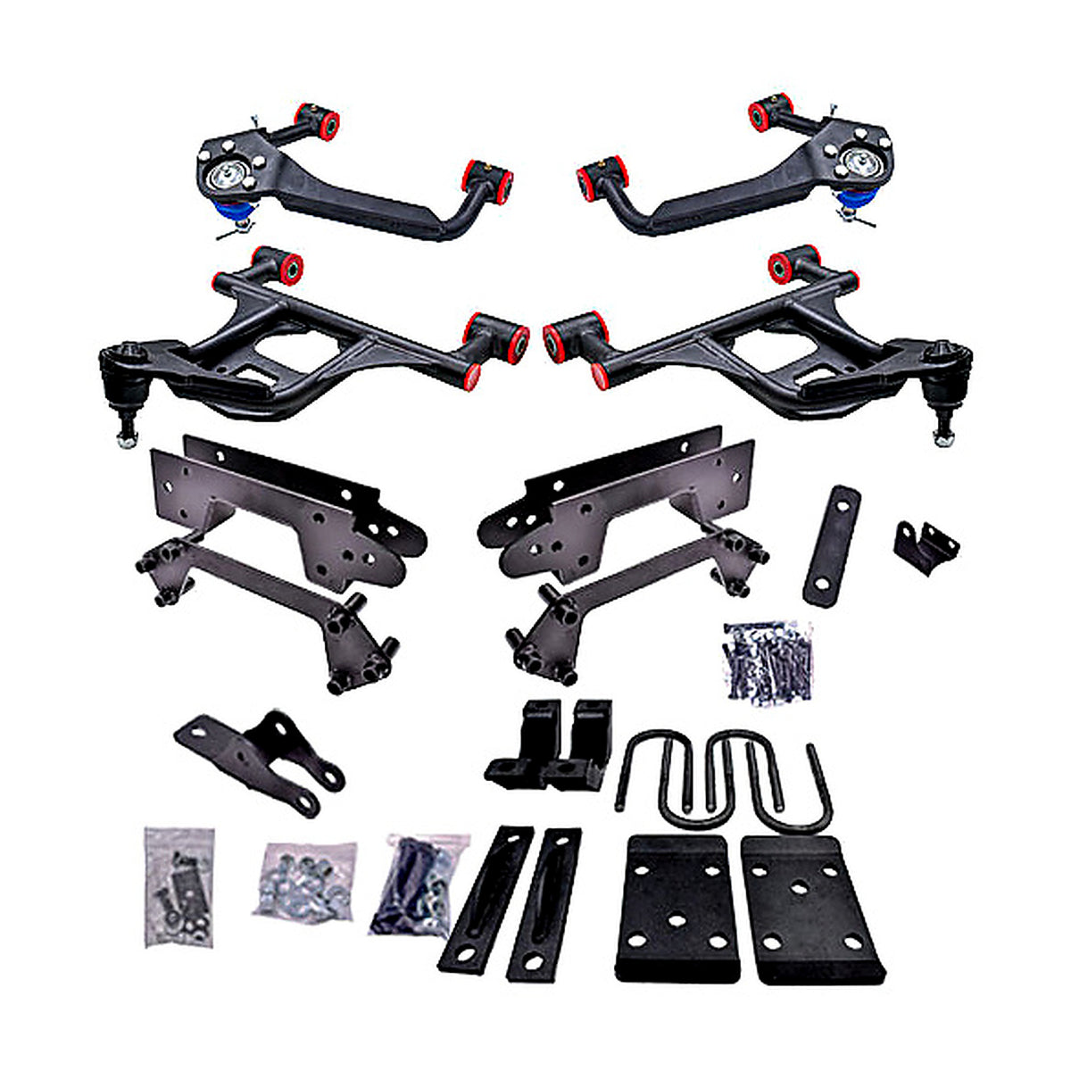 2019 – 2025 Chevy Silverado / Sierra Complete 3 inch Front / 6 inch Rear Lowering Kit (Shocks Included) — DJM Suspension DJM2519-3/6