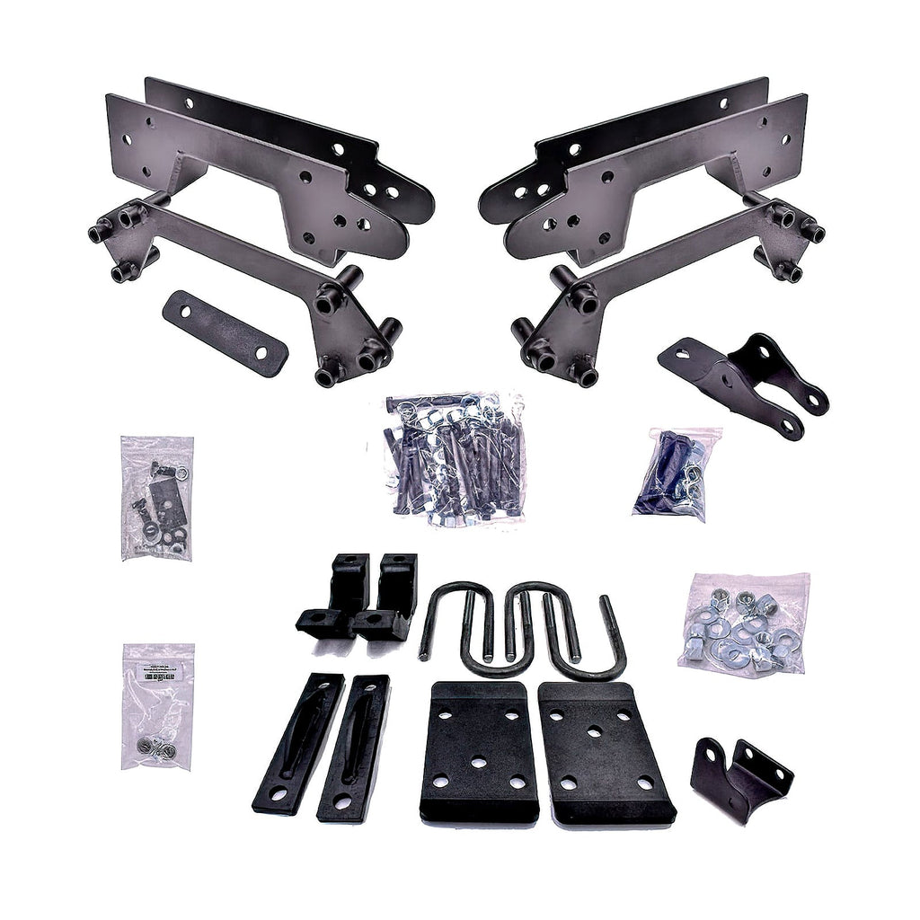 2019-2025 Chevy Silverado/Sierra 4 inch Front / 6 inch Rear Complete Lowering Kit 2019 – 2025 Chevy Silverado / Sierra Complete 3 inch Front / 6 inch Rear Lowering Kit (Shocks Included) — DJM Suspension DJM2519-4/6