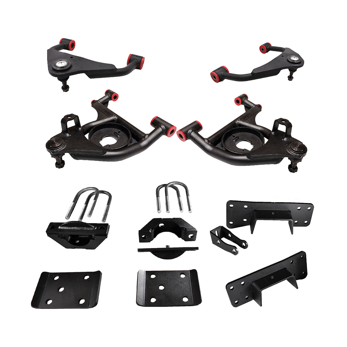 1999-2006 Chevy/GMC Silverado 4 inch Front / 6 inch Rear Lowering Kit with Upper Control Arms (Shocks Included) — DJM Suspension DJM2599-4/6+