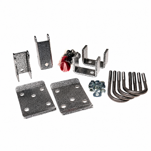 1973-1987 C10 5 inch Rear Flip Kit with New U-bolts and Spring Plates on pure white background