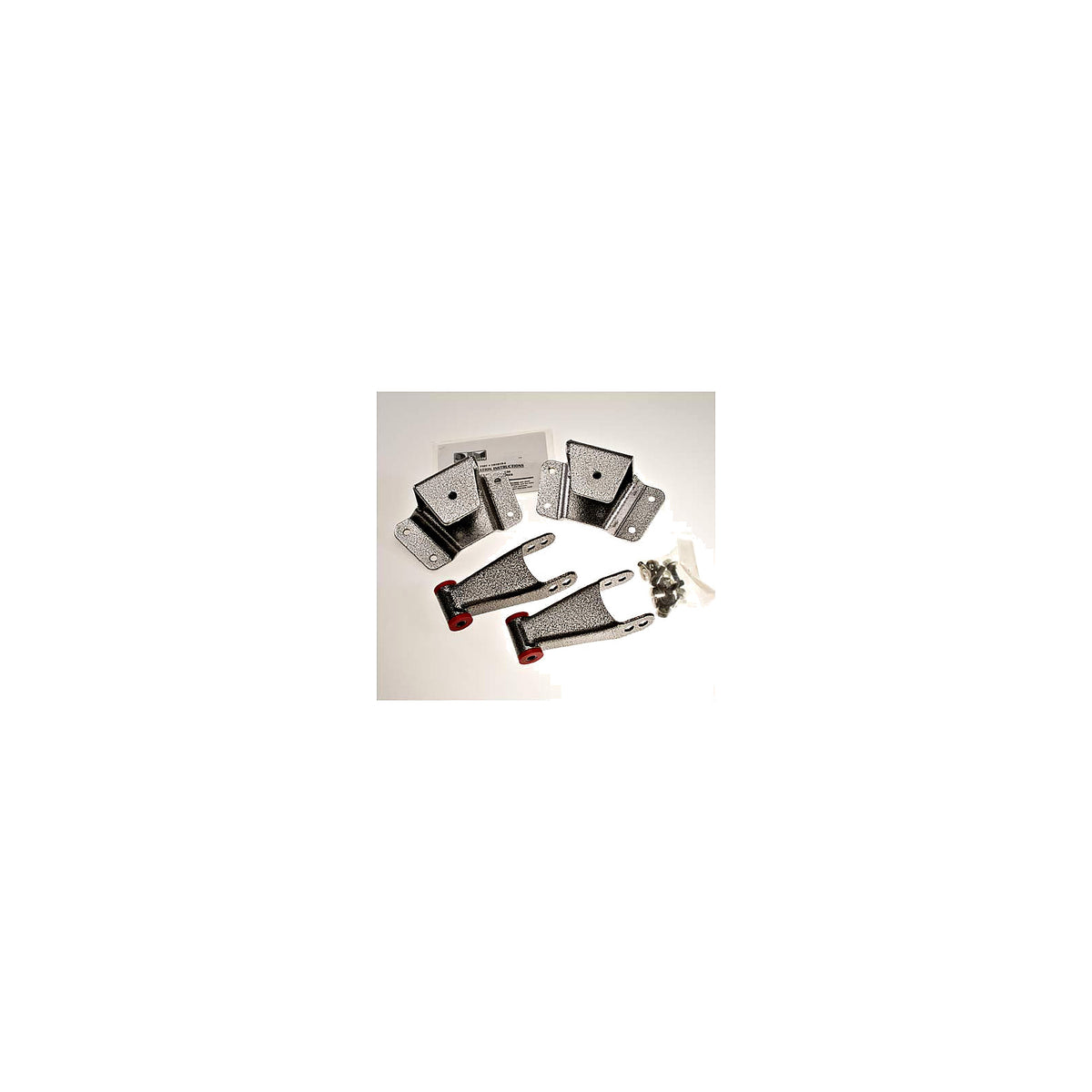 1973–1991 C20/C30 (8 LUG) 4 inch Rear Lowering Leaf Spring Hanger and Shackle Kit — DJM Suspension HS1119-4