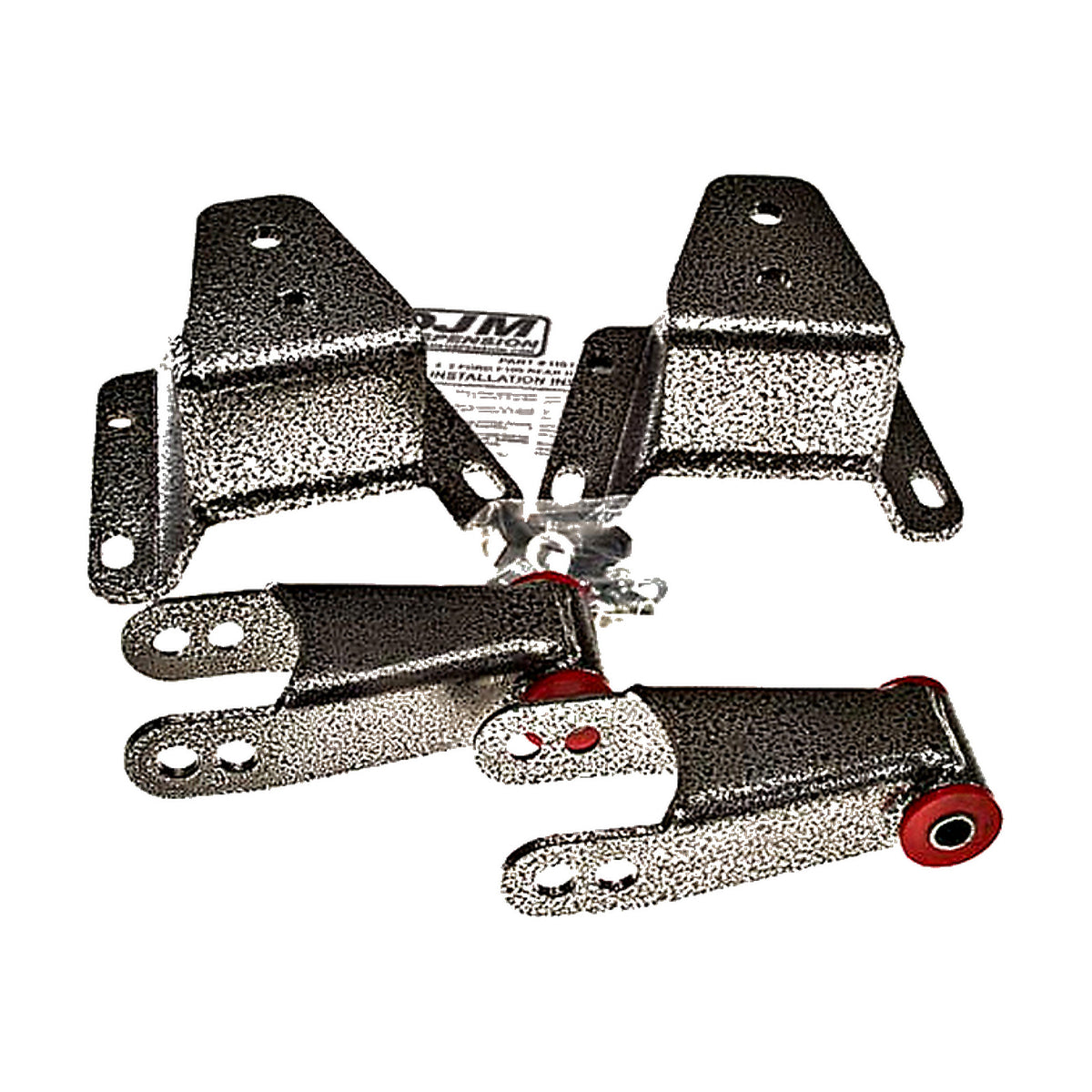 1987–1998 Ford F-350/F250 4 inch Rear Leaf Spring Hanger & Shackle Kit — DJM Suspension HS1135-4
