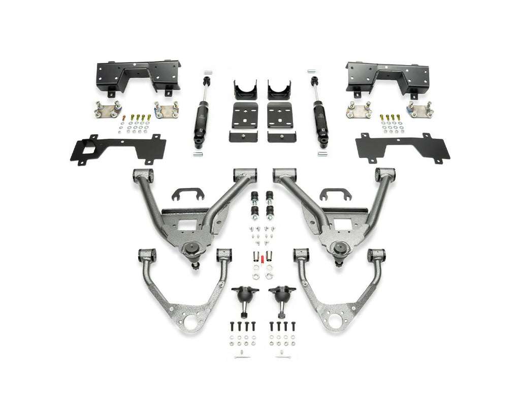 2014-2018 GM1500 (ALUMINUM/STAMPED) 5/7 LOWERING KIT EXTENDED/CREW CAB W/ BOLT ON C-NOTCH by IHC Suspension