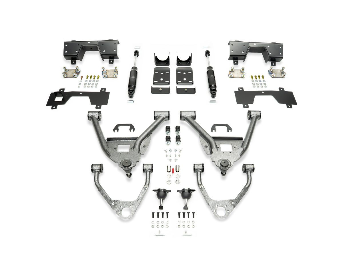 2014-2018 GM1500 (ALUMINUM/STAMPED) 5/7 LOWERING KIT EXTENDED/CREW CAB W/ BOLT ON C-NOTCH by IHC Suspension