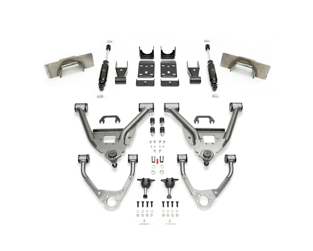 2014-2018 GM1500 (ALUMINUM/STAMPED) 5/7 LOWERING KIT SINGLE CAB W/ WELD ON C-NOTCH by IHC Suspension