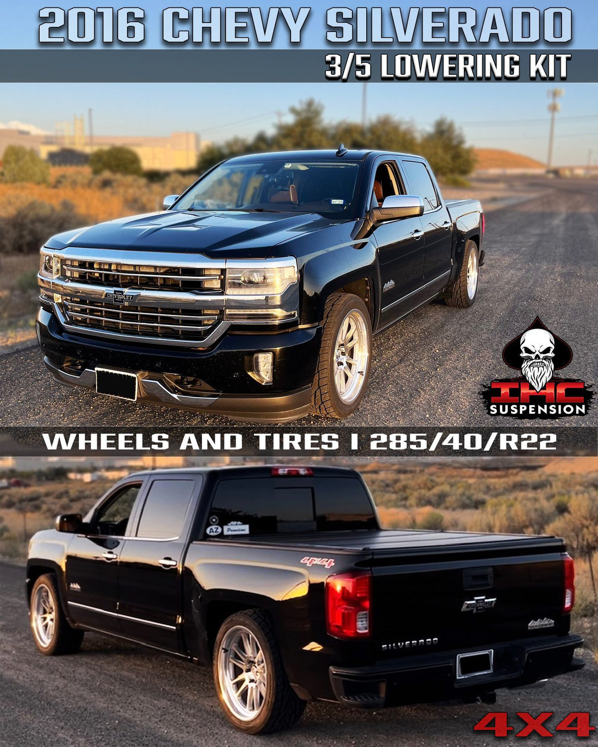 2014-2018 GM1500 (Aluminum/Stamped) 3″ Front Lowering Control Arms by IHC Suspension – product detail 3