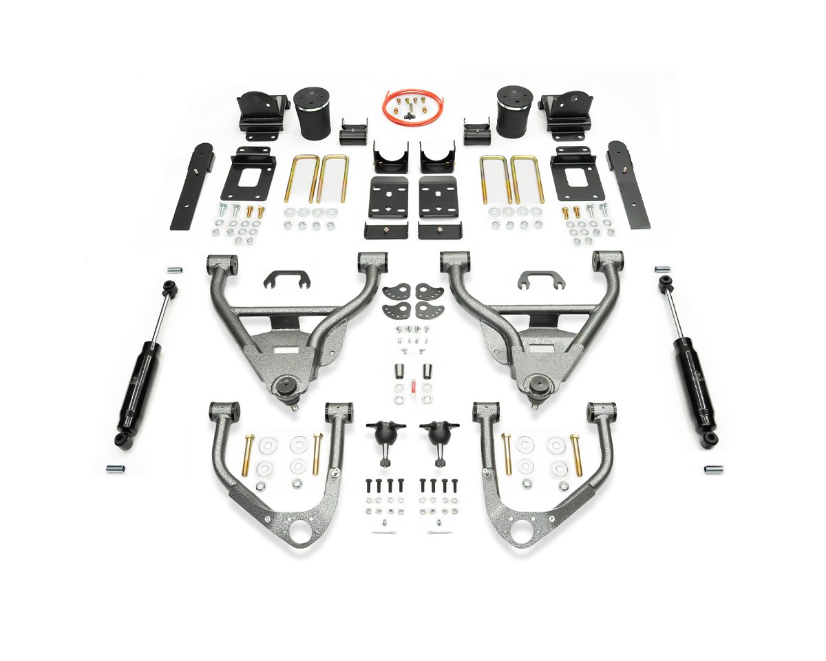2019-PRESENT GM1500 4/6 LOWERING KIT W/ HELPER BAGS (SINGLE CAB) by IHC Suspension