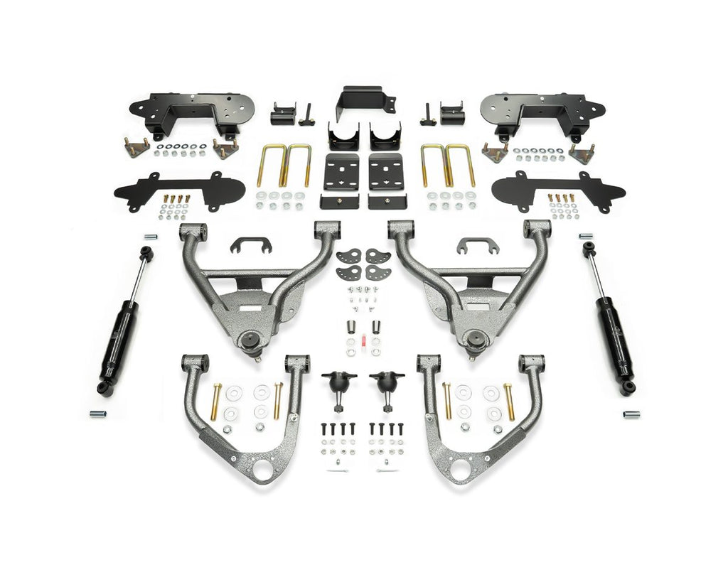 2019-PRESENT GM1500 4/6 LOWERING KIT W/ BOLT ON C-NOTCH (ALL CABS) by IHC Suspension