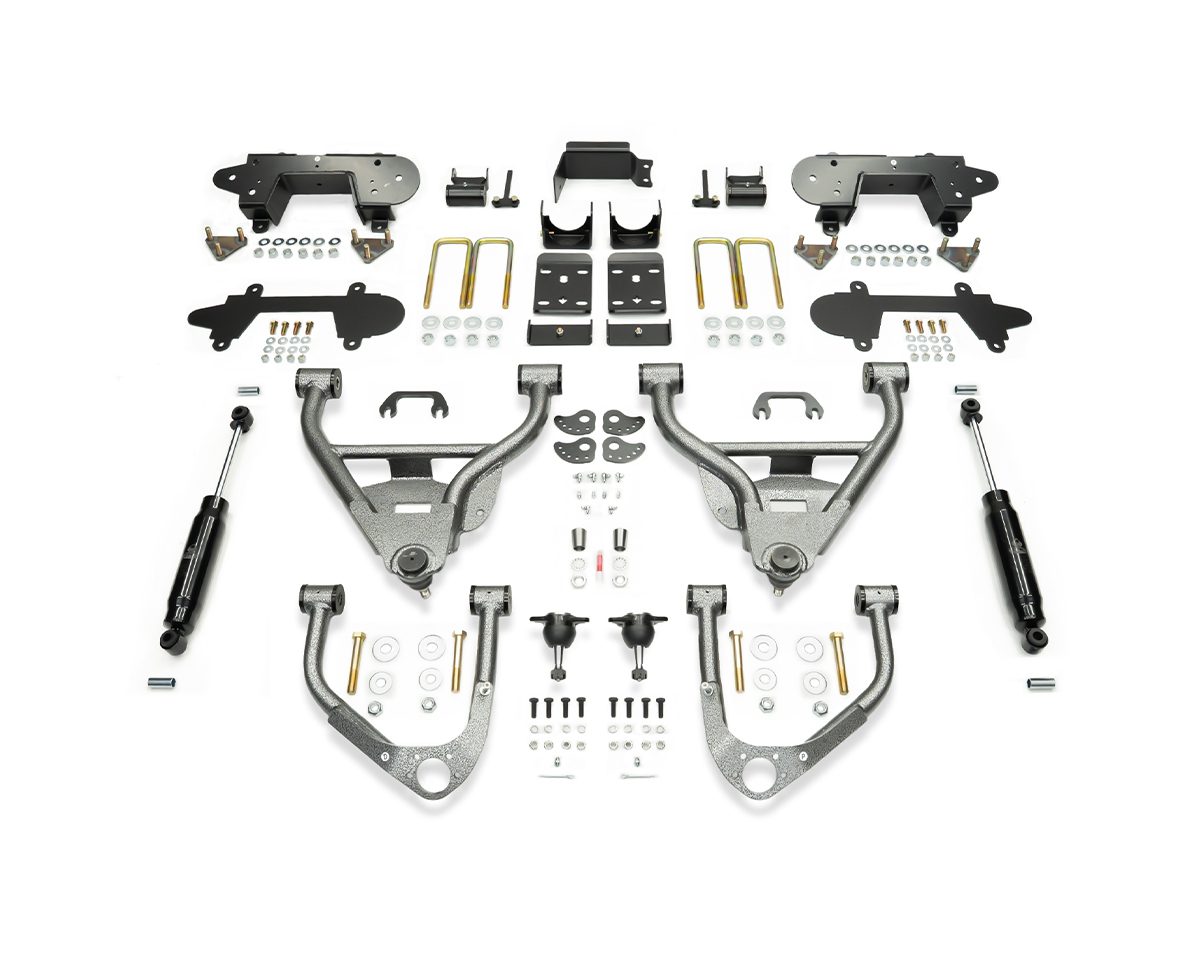 2019-PRESENT GM1500 4/6 LOWERING KIT W/ BOLT ON C-NOTCH (ALL CABS) by IHC Suspension